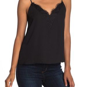 NEW WITHOUT TAGS Women's Black Lace Trim Satin Cami Size Large